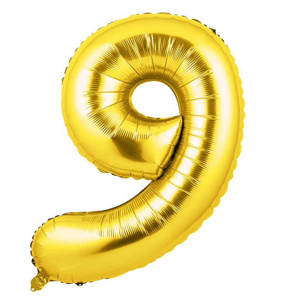 Balloonify Gold Mylar Number 9 Balloon - 40" - 1 count box