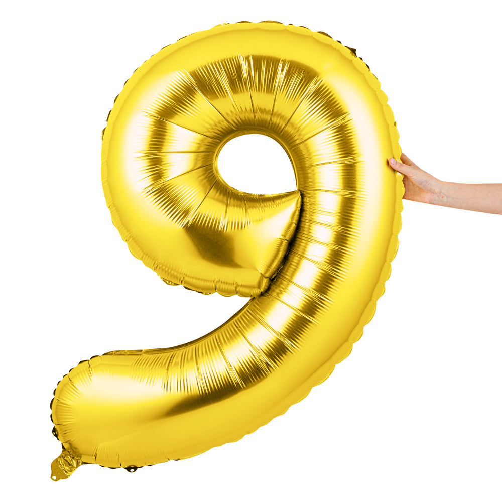 Balloonify Gold Mylar Number 9 Balloon - 40" - 1 count box