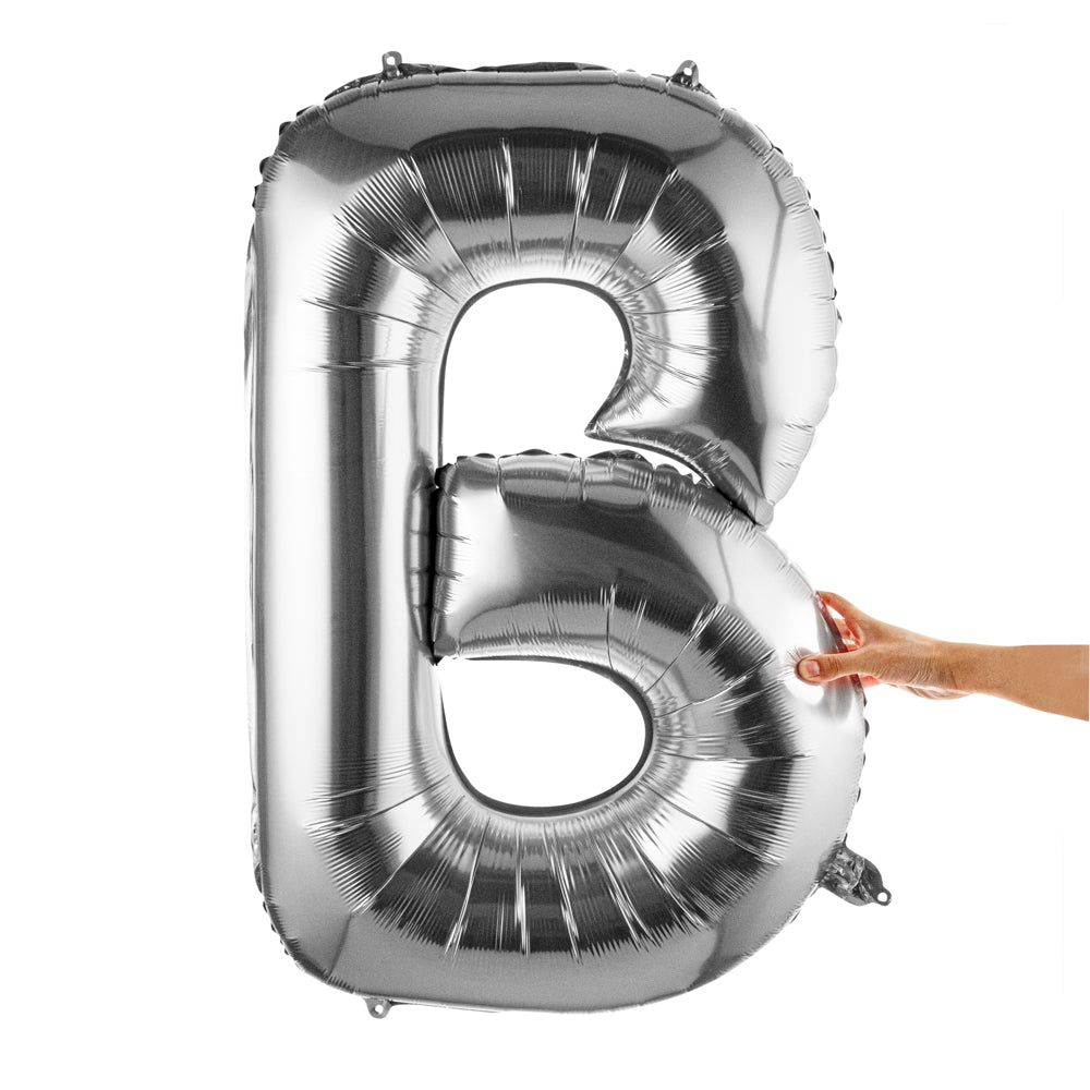 Balloonify Silver Mylar Letter B Balloon - 40" - 1 count box