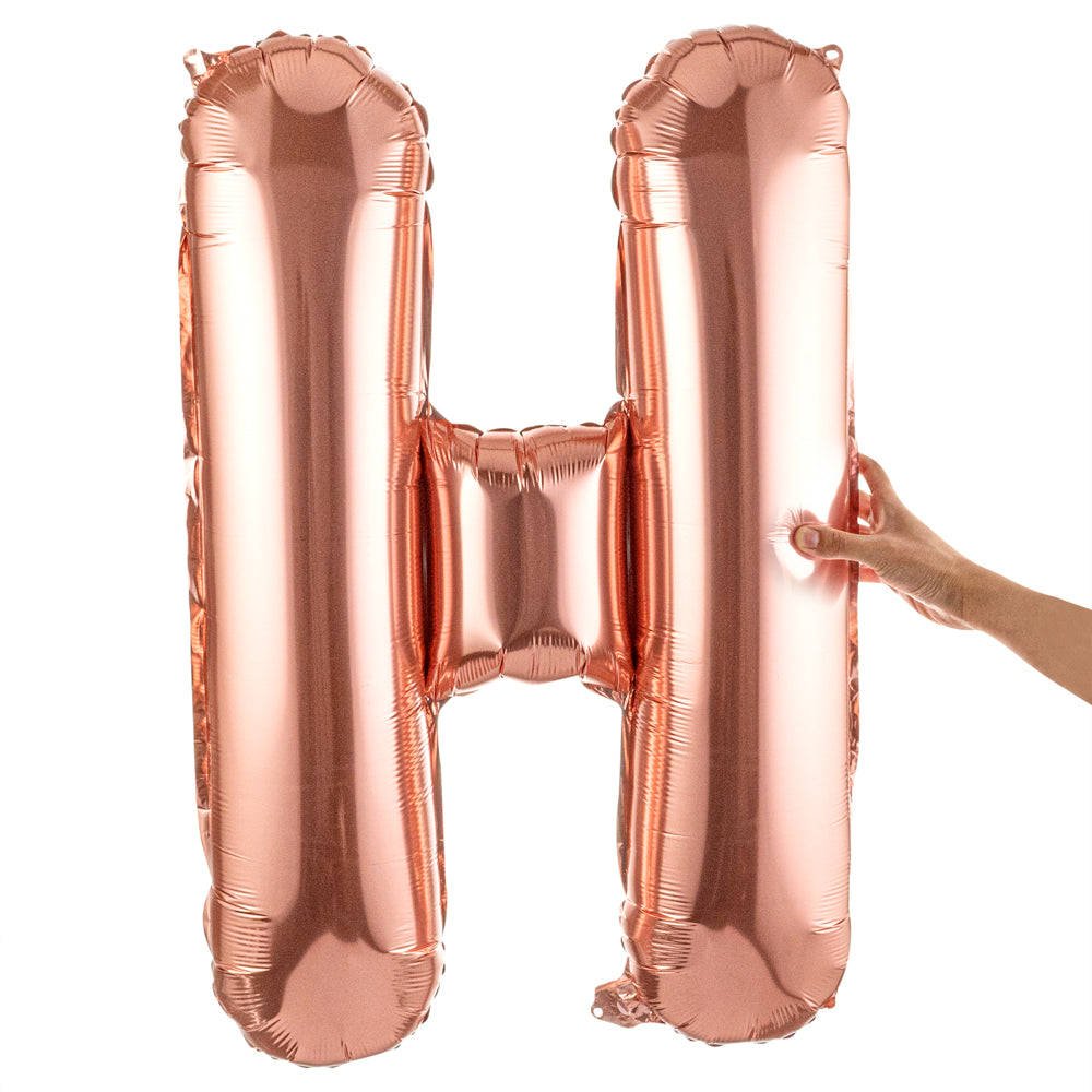 Balloonify Rose Gold Mylar Letter H Balloon - 40" - 1 count box