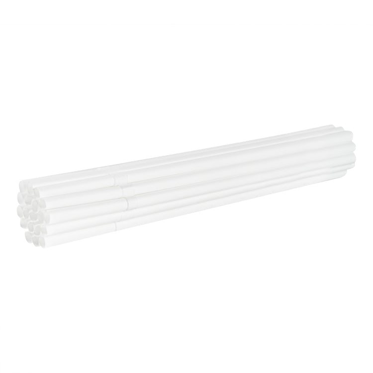 Restaurantware Basic Nature 8.3 inch Disposable Straws 2000 Sustainable Straws - Sturdy Flexible Neck White PLA/PBAT Straws for Hot and Cold Drinks