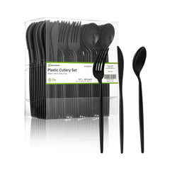 Moderna Black Plastic Cutlery Set - 7 1/2