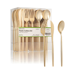 Moderna Gold Plastic Cutlery Set - 7 1/2