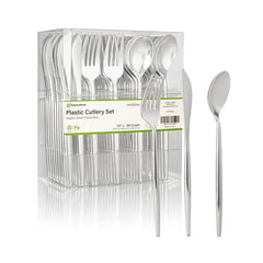 Moderna Silver Plastic Cutlery Set - 7 1/2