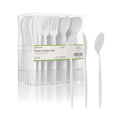 Moderna White Plastic Cutlery Set - 7 1/2