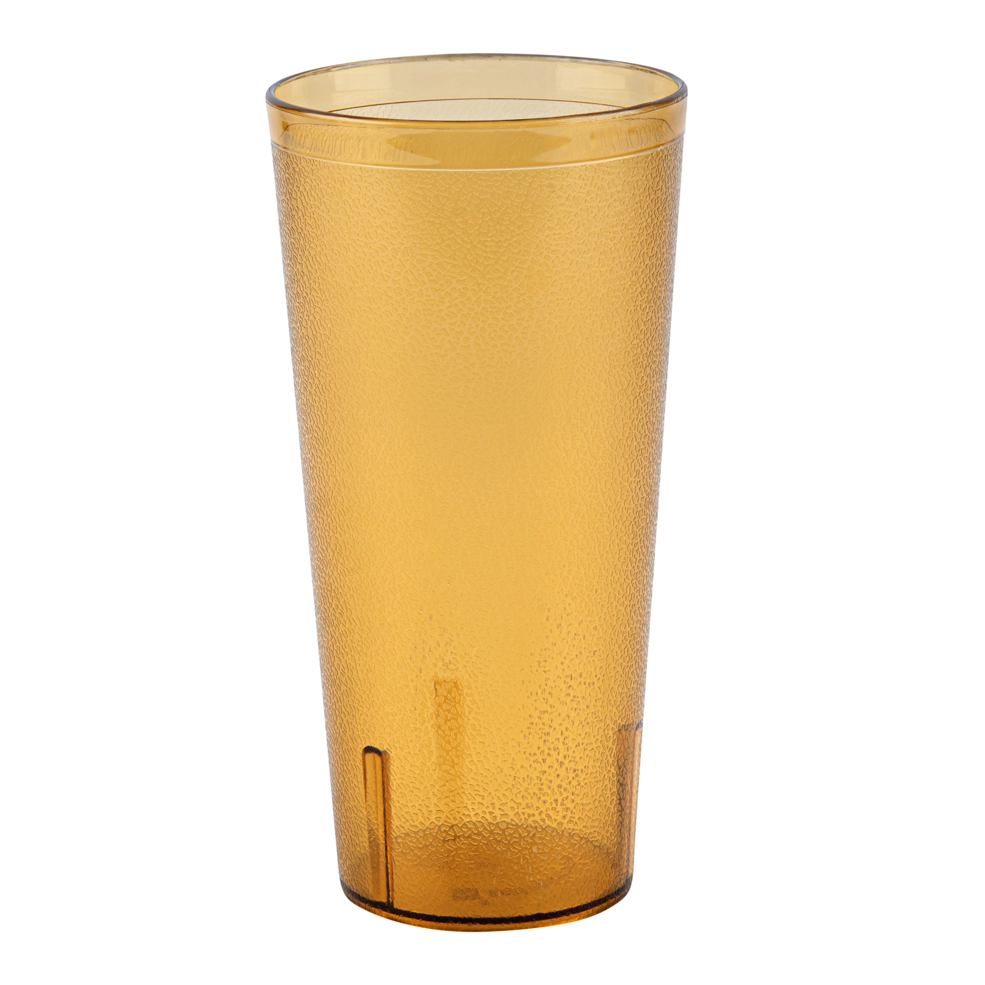 Bev Tek 24 oz Amber SAN Plastic Tumbler - Pebbled - 3 1/2" x 3 1/2" x 7" - 10 count box