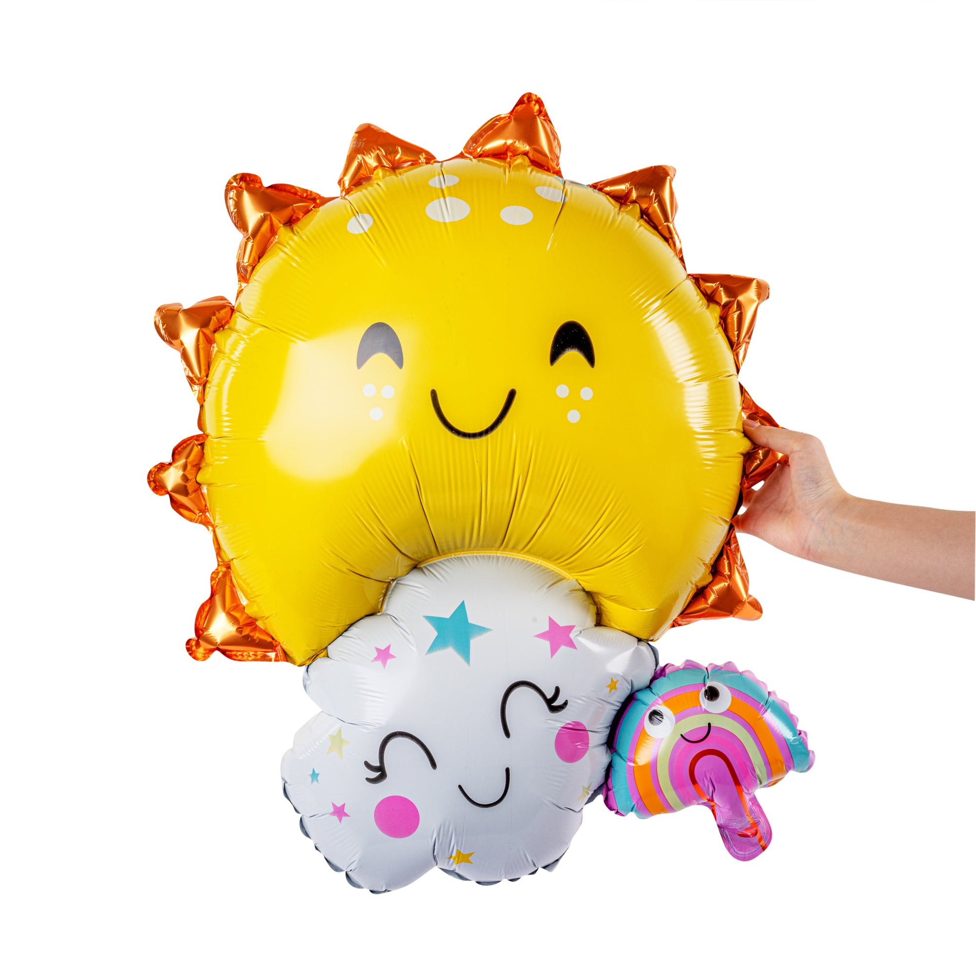 Balloonify Mylar Sun, Cloud and Rainbow Family Balloon - 30 1/4" x 23 1/4" - 1 count box