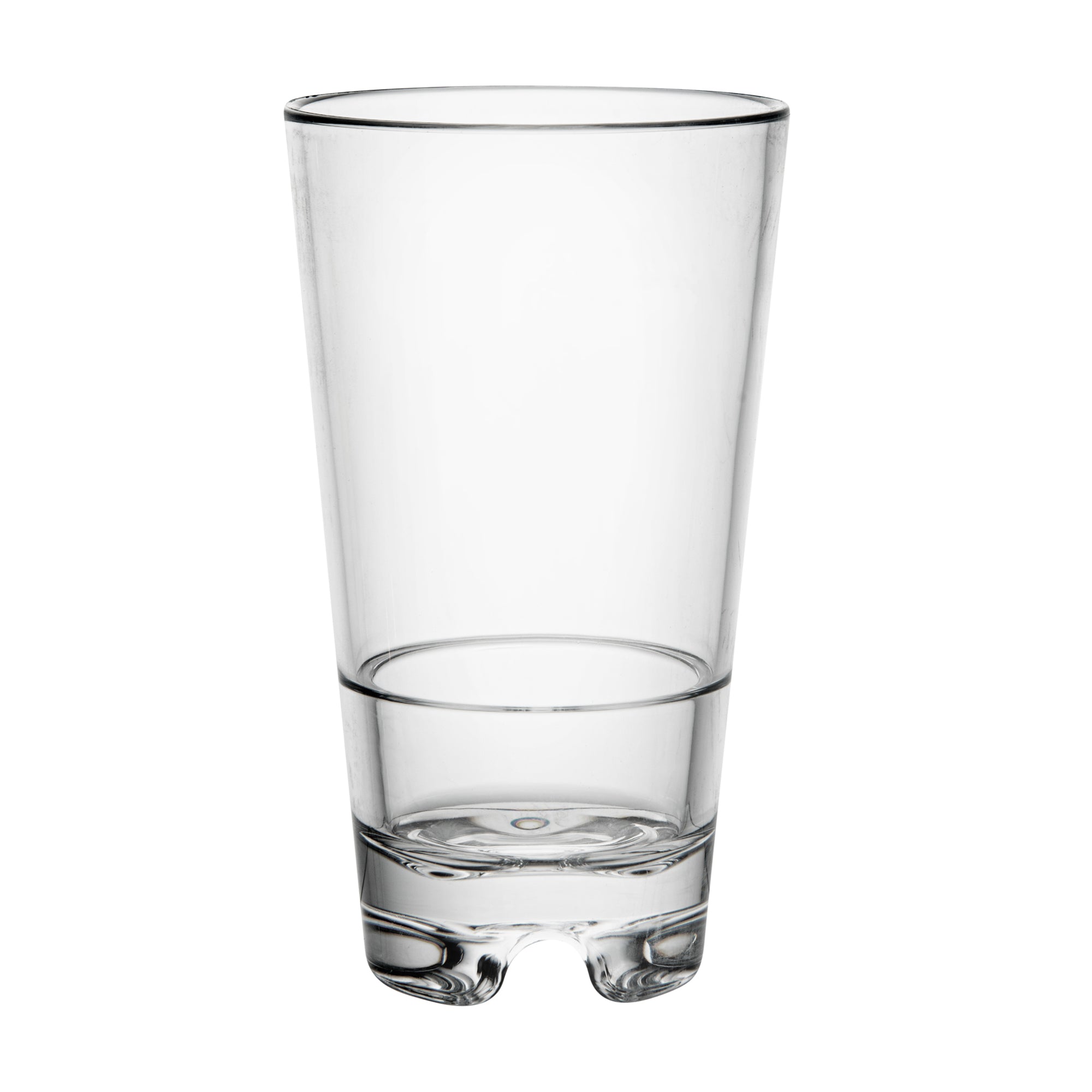 Bev Tek 18 oz Polycarbonate Highball Glass - Stackable - 3 1/2" x 3 1/2" x 6 1/4" - 6 count box