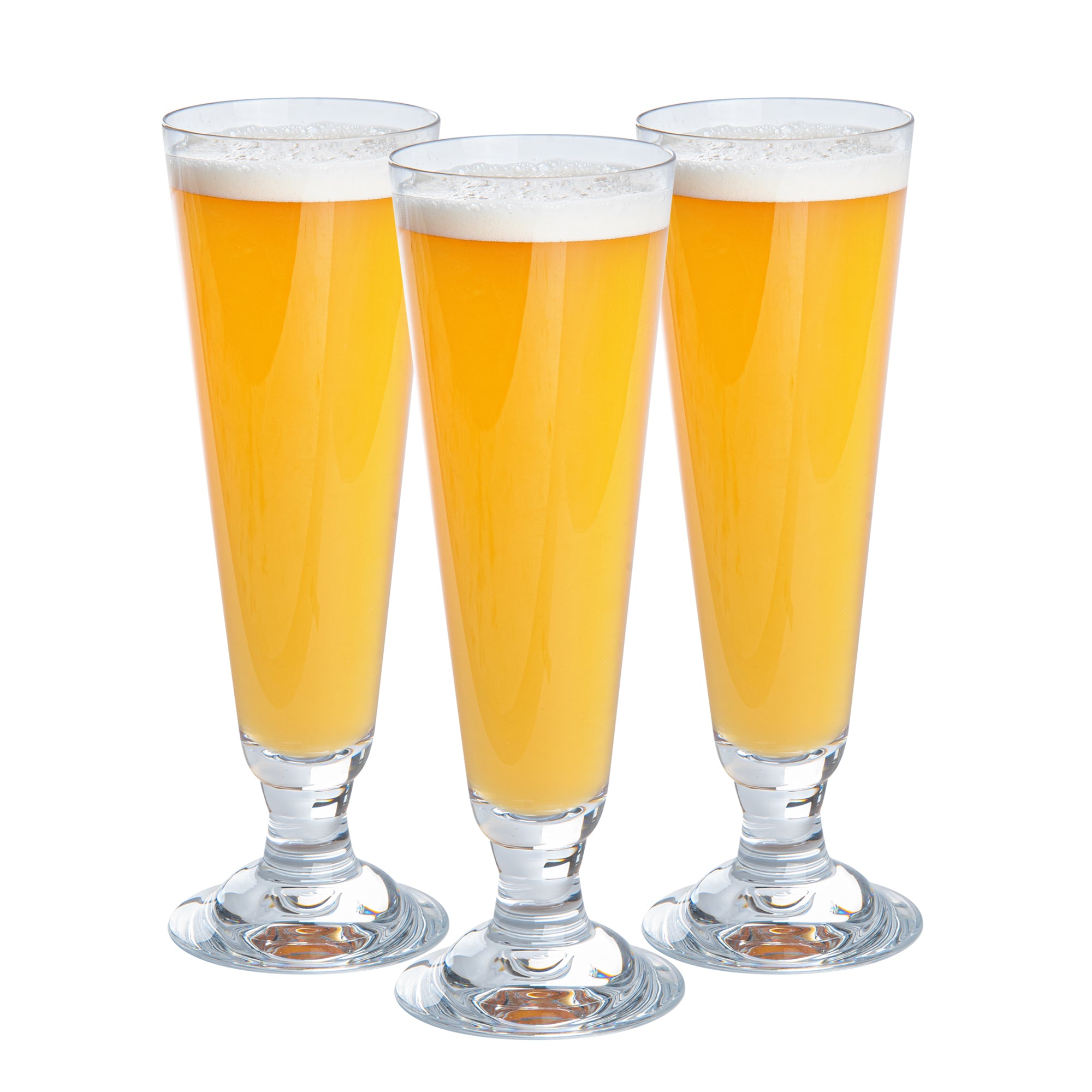 Bev Tek 14 oz Polycarbonate Pilsner Beer Glass - 3 1/4" x 3 1/4" x 9 1/4" - 6 count box