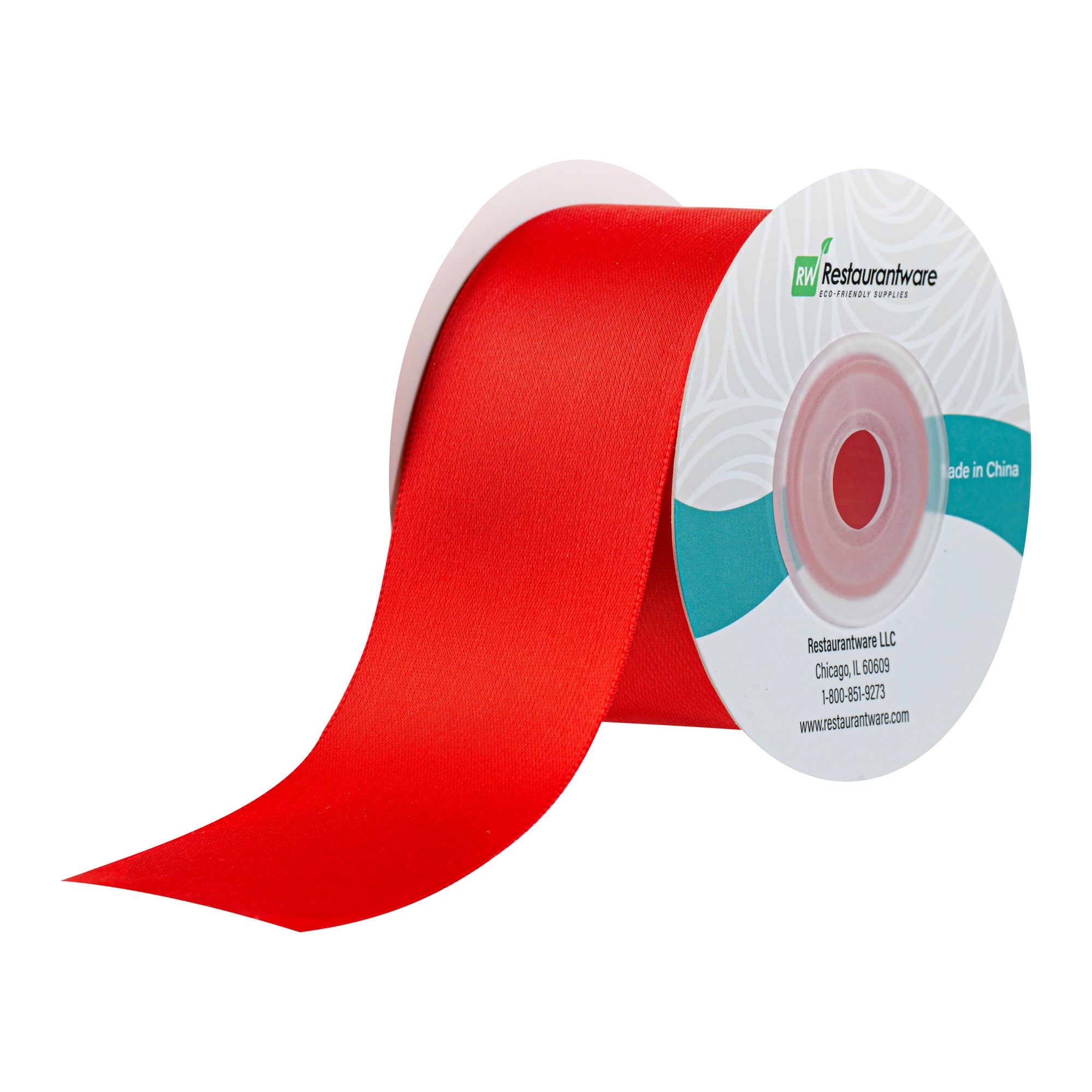 Gift Tek Red Polyester Satin Ribbon - Single Face - 1 1/2" x 10 yds - 1 count box