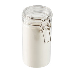 Met Lux 32 oz Round Clear Plastic Storage Jar - with Hinged Lid - 3 3/4