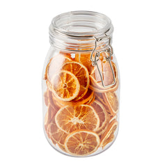 Met Lux 56 oz Round Clear Plastic Storage Jar - with Hinged Lid - 4 3/4