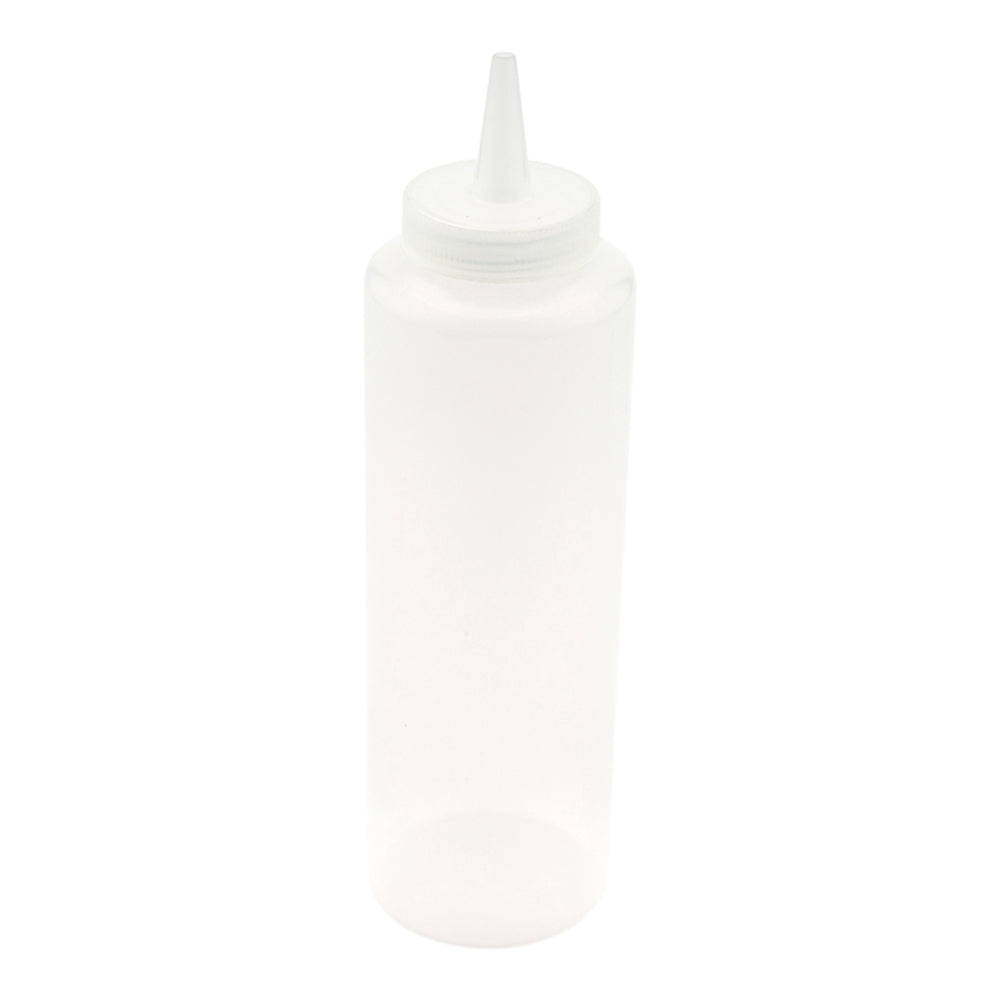 12 oz Clear Plastic Squeeze Bottle - Precision Tip - 2 1/4" x 2 1/4" x 8" - 6 count box