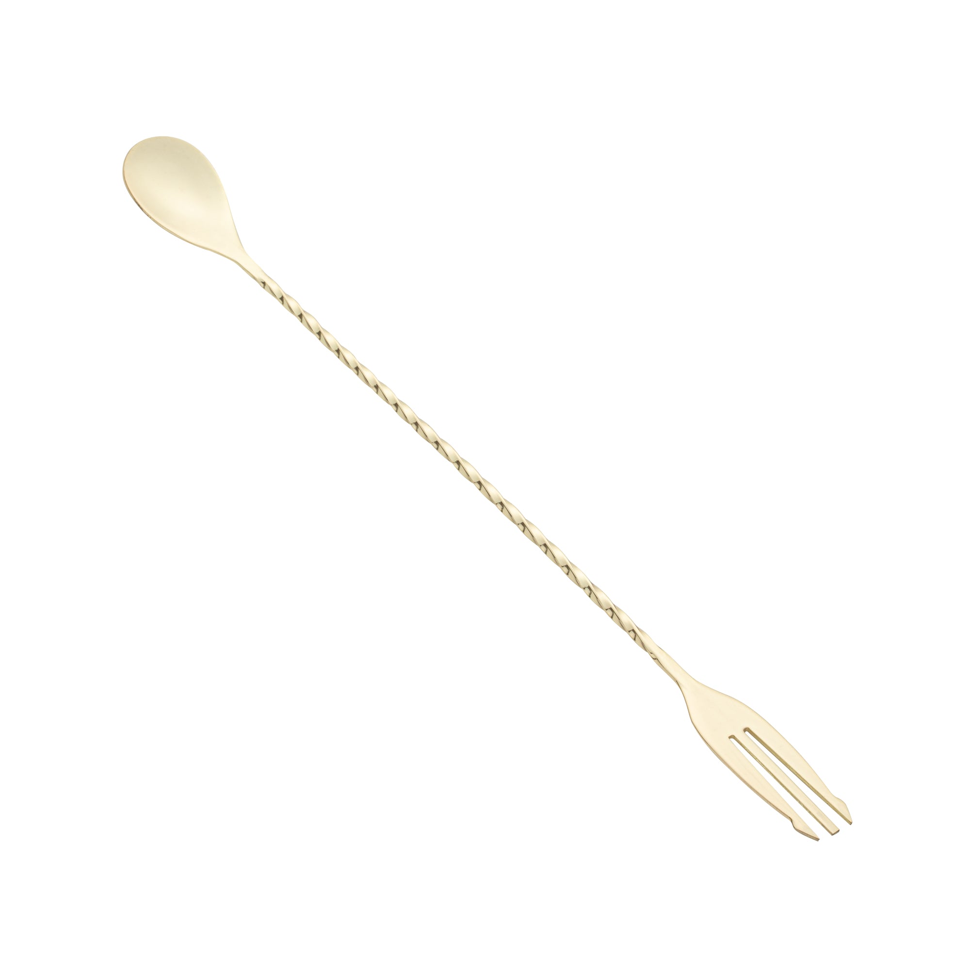 Bar Lux Gold-Plated Stainless Steel Trident Barspoon - 12" - 1 count box