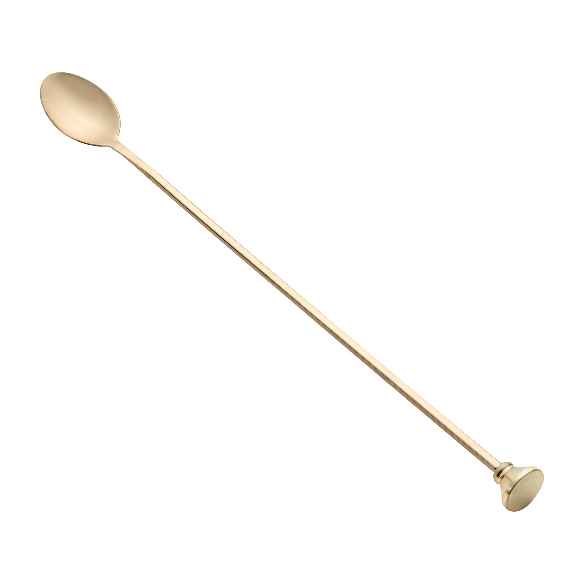 Bar Lux Gold-Plated Stainless Steel Muddler Barspoon - 12" x 1 1/4" x 3/4" - 1 count box