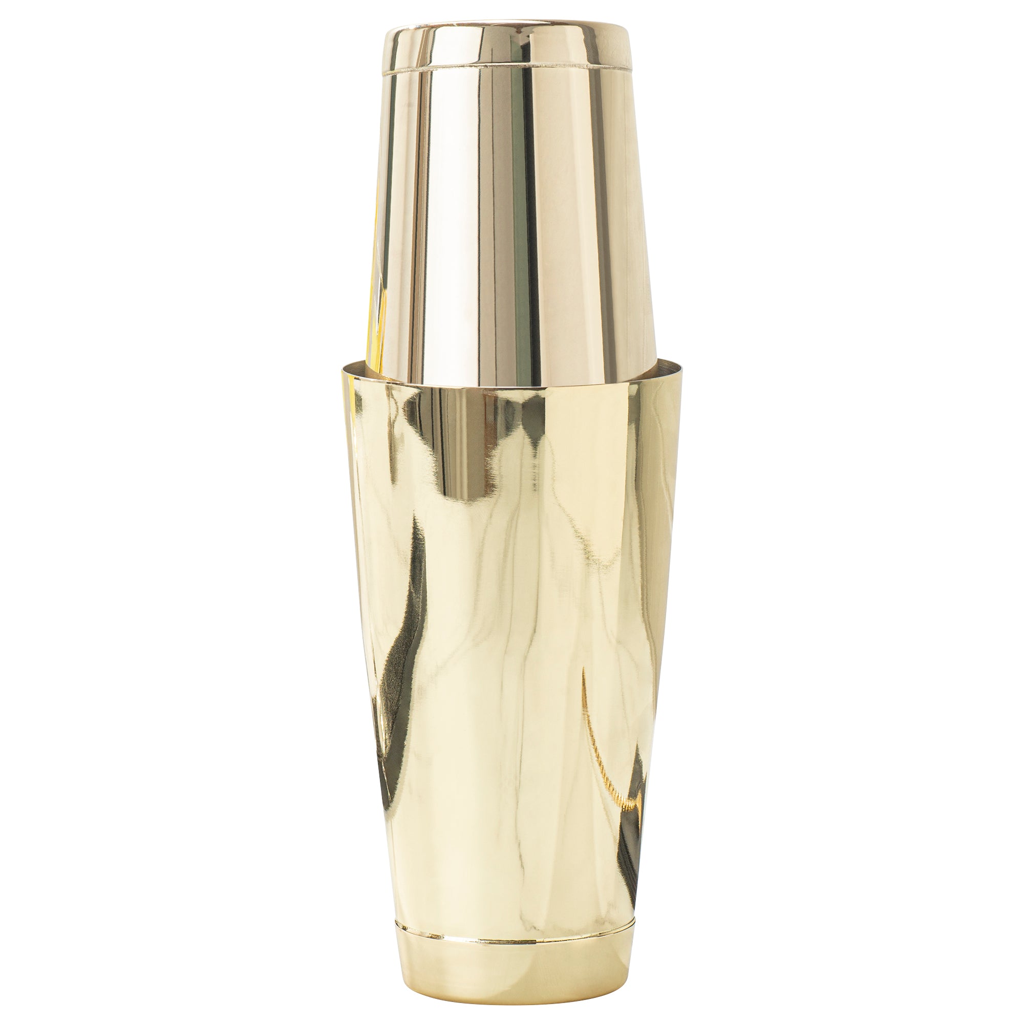 Bar Lux 16 oz Gold-Plated Stainless Steel Boston Shaker - Weighted - 3 1/4" x 3 1/4" x 4" - 1 count box