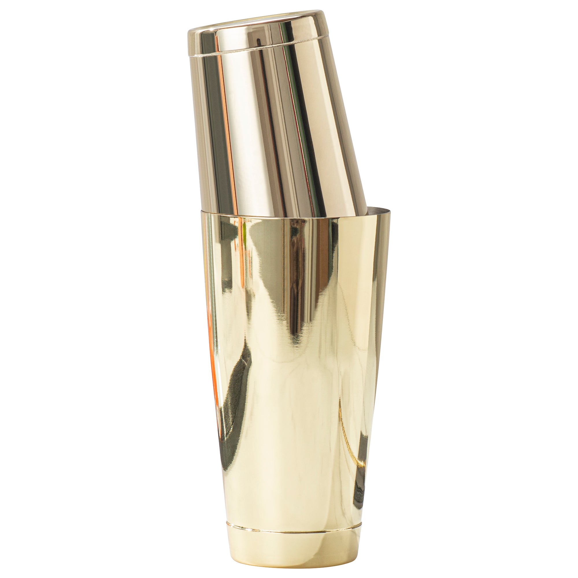 Bar Lux 24 oz Gold-Plated Stainless Steel Boston Shaker - Weighted - 3 1/2" x 3 1/2" x 6 1/2" - 1 count box