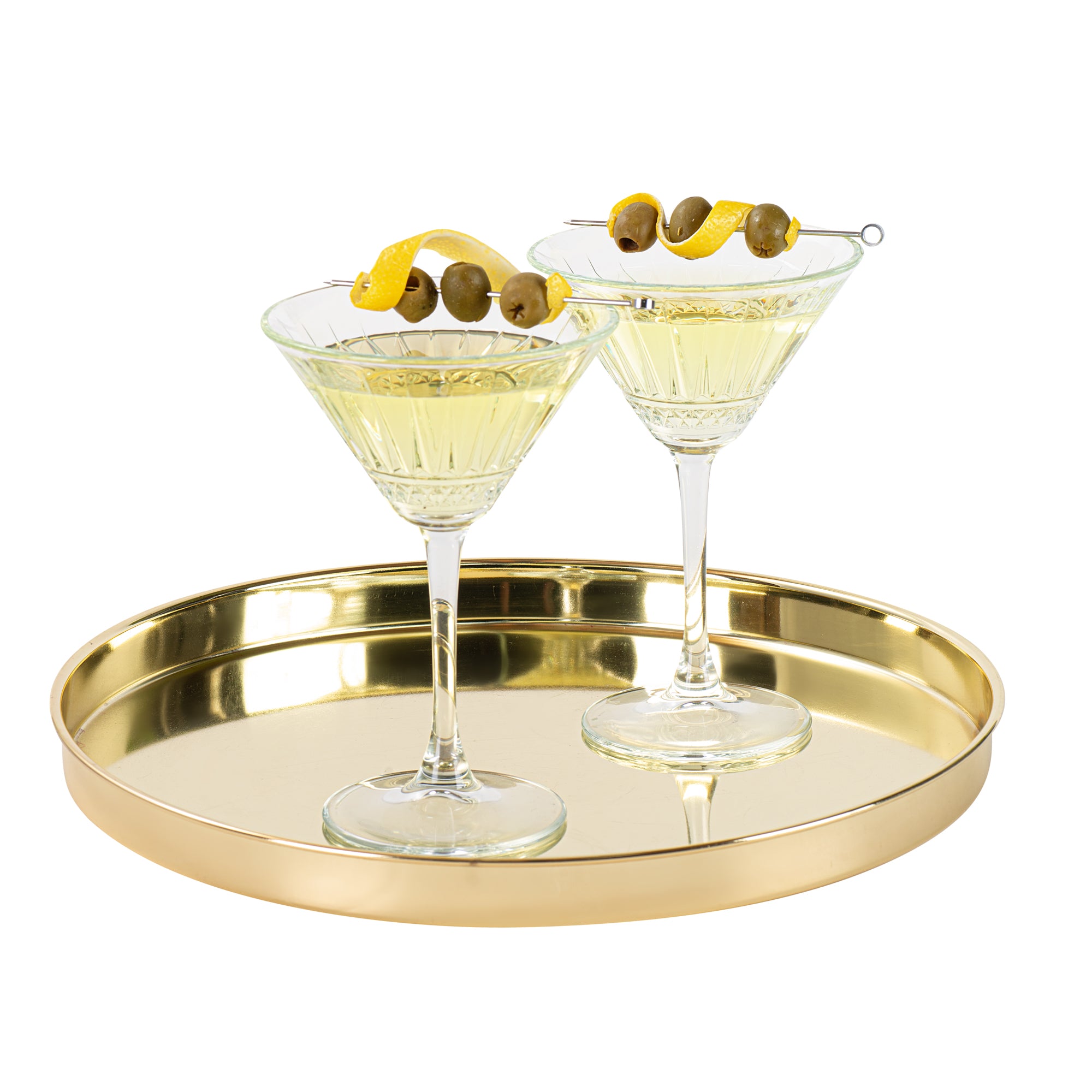 Bar Lux Gold-Plated Stainless Steel Serving Tray - 12 1/2" x 12 1/2" x 1" - 1 count box