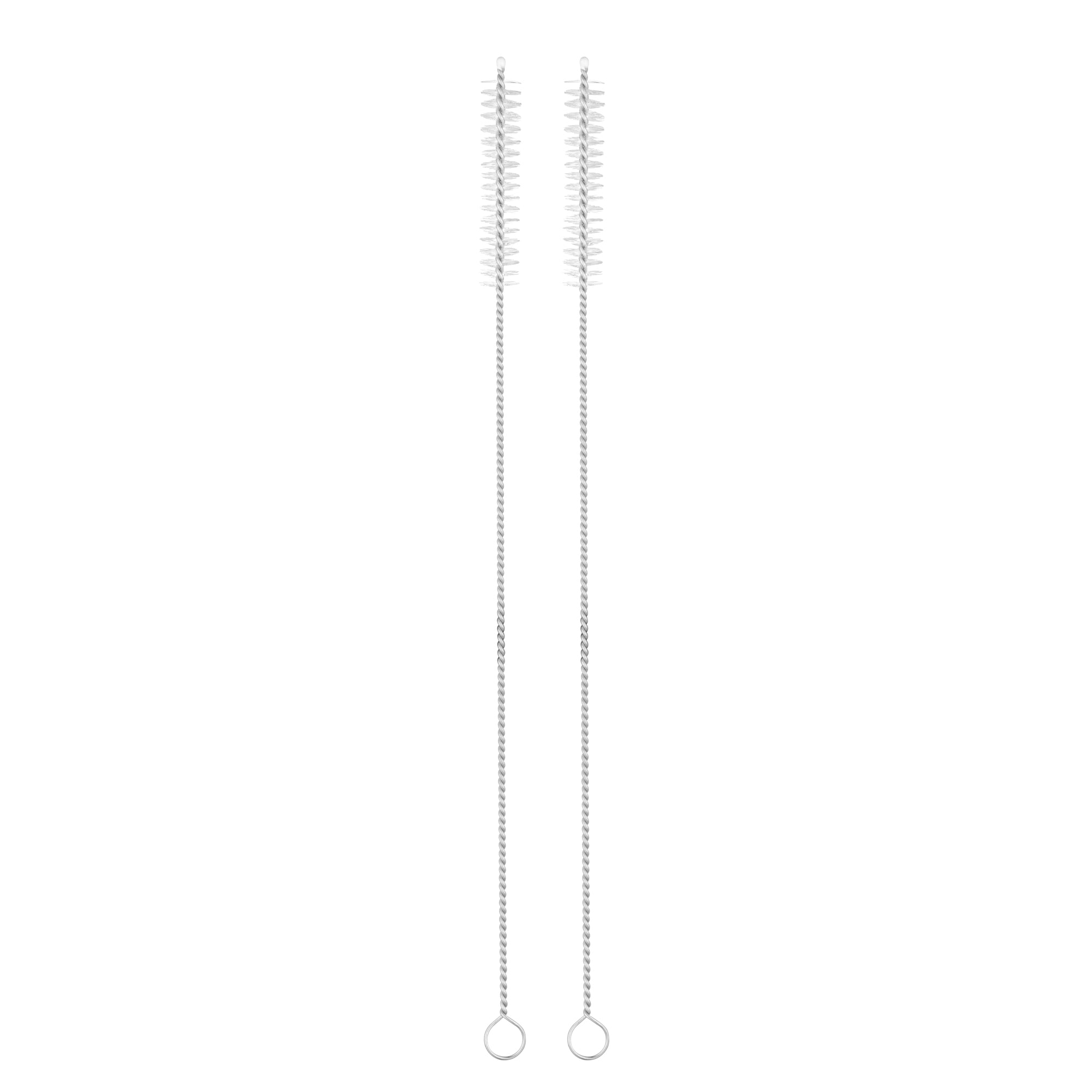 Bar Lux Silver Stainless Steel Straw Cleaning Brush - Reusable - 9 1/2" x 1" x 1" - 2 count box