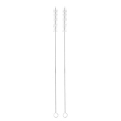 Bar Lux Silver Stainless Steel Straw Cleaning Brush - Reusable - 9 1/2