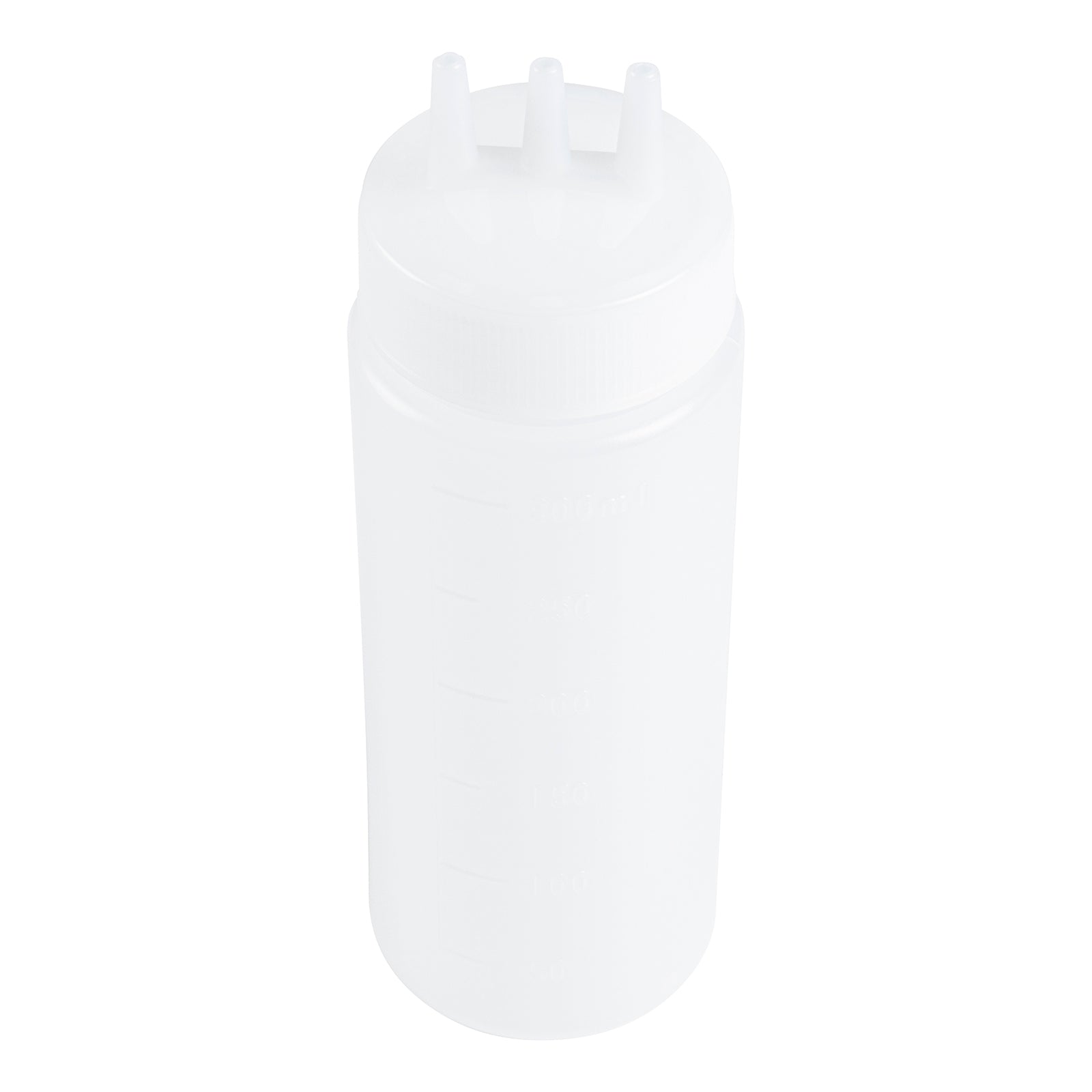 12 oz Clear Plastic All-Purpose Squeeze Bottle - with Triple Dispersion Tip - 2 1/4" x 2 1/4" x 6 3/4" - 6 count box