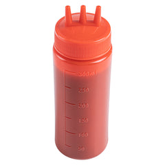 12 oz Red Plastic Ketchup Squeeze Bottle - with Triple Dispersion Tip - 2 1/4