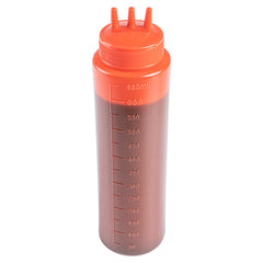 24 oz Red Plastic Ketchup Squeeze Bottle - with Triple Dispersion Tip - 2 1/2