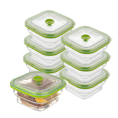 Fresh Hero 16 oz Green Silicone Airtight Food Storage Container - with Vented Lid, Collapsible - 5 1/4