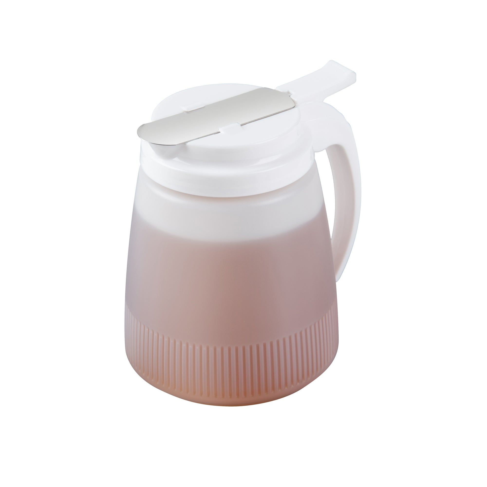 RW Base 32 oz White Plastic All Purpose / Syrup Dispenser - 5 1/2" x 4 1/2" x 5 3/4" - 1 count box