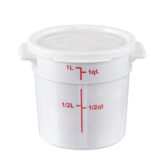 Met Lux Round White Plastic Food Storage Container Lid - Fits 1 qt - 1 count box