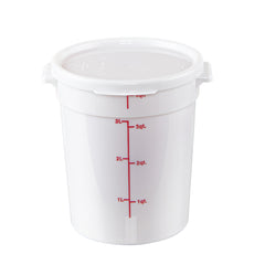 Met Lux Round White Plastic Food Storage Container Lid - Fits 2 and 4 qt - 1 count box