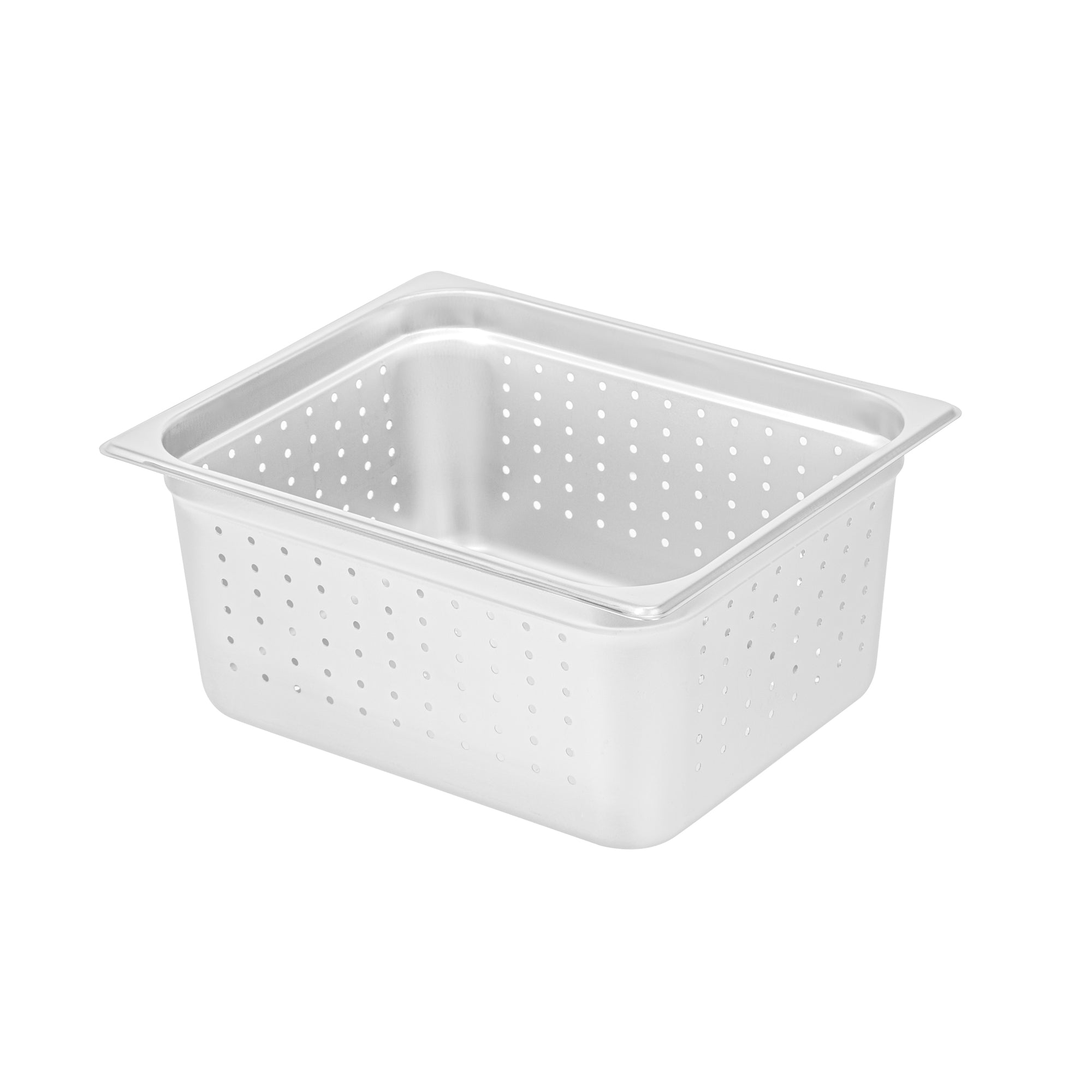 Kitchen Tek Stainless Steel 1/2 Size Steam Table Pan - 6 Inch Deep, Perforated, Anti Jam, 24 Gauge - 6 count box