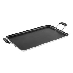 Met Lux Aluminum Double Burner Griddle - Non-Stick, with Bakelite Handles - 19