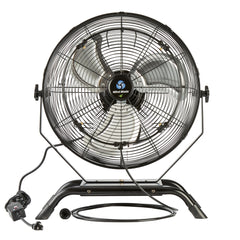 Wind Blade 3-Speed Industrial Floor / Wall-Mount Fan - with Misting Kit, 1/7 HP, 4,020 CFM - 18