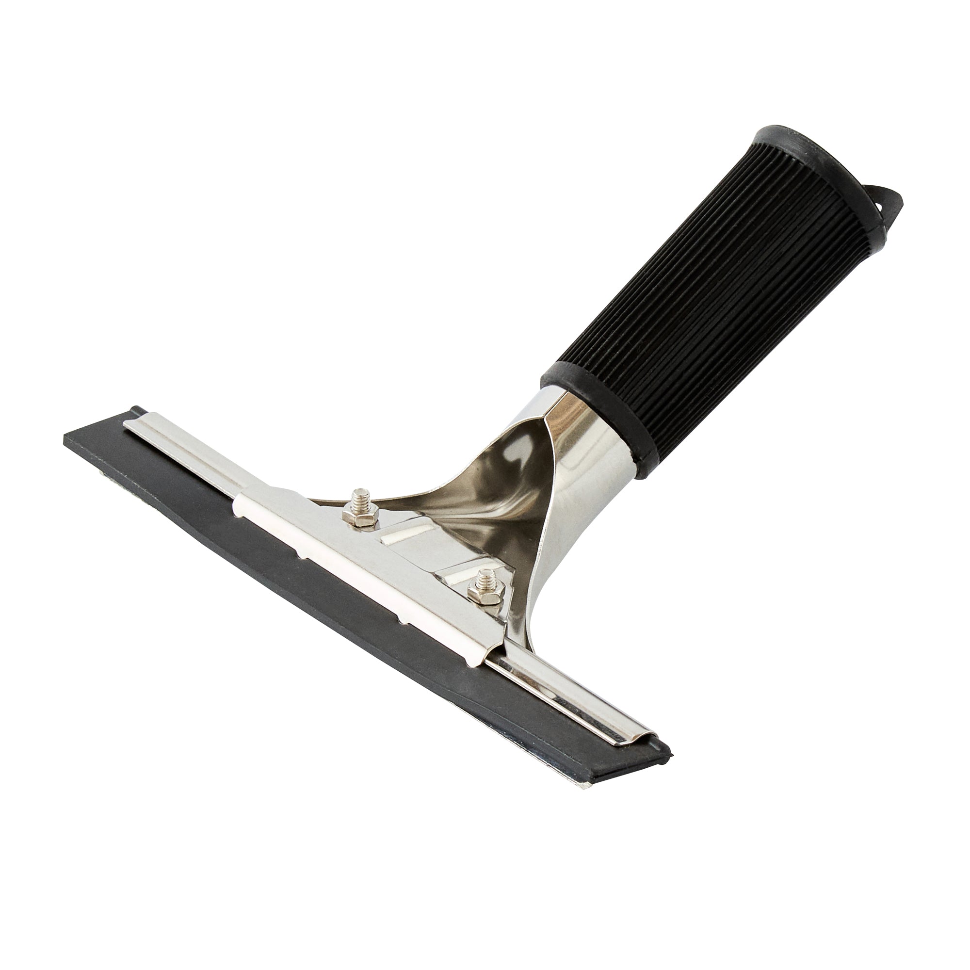 Clean Tek Professional Stainless Steel Window Squeegee - with Black Rubber Grip - 6" - 1 count box