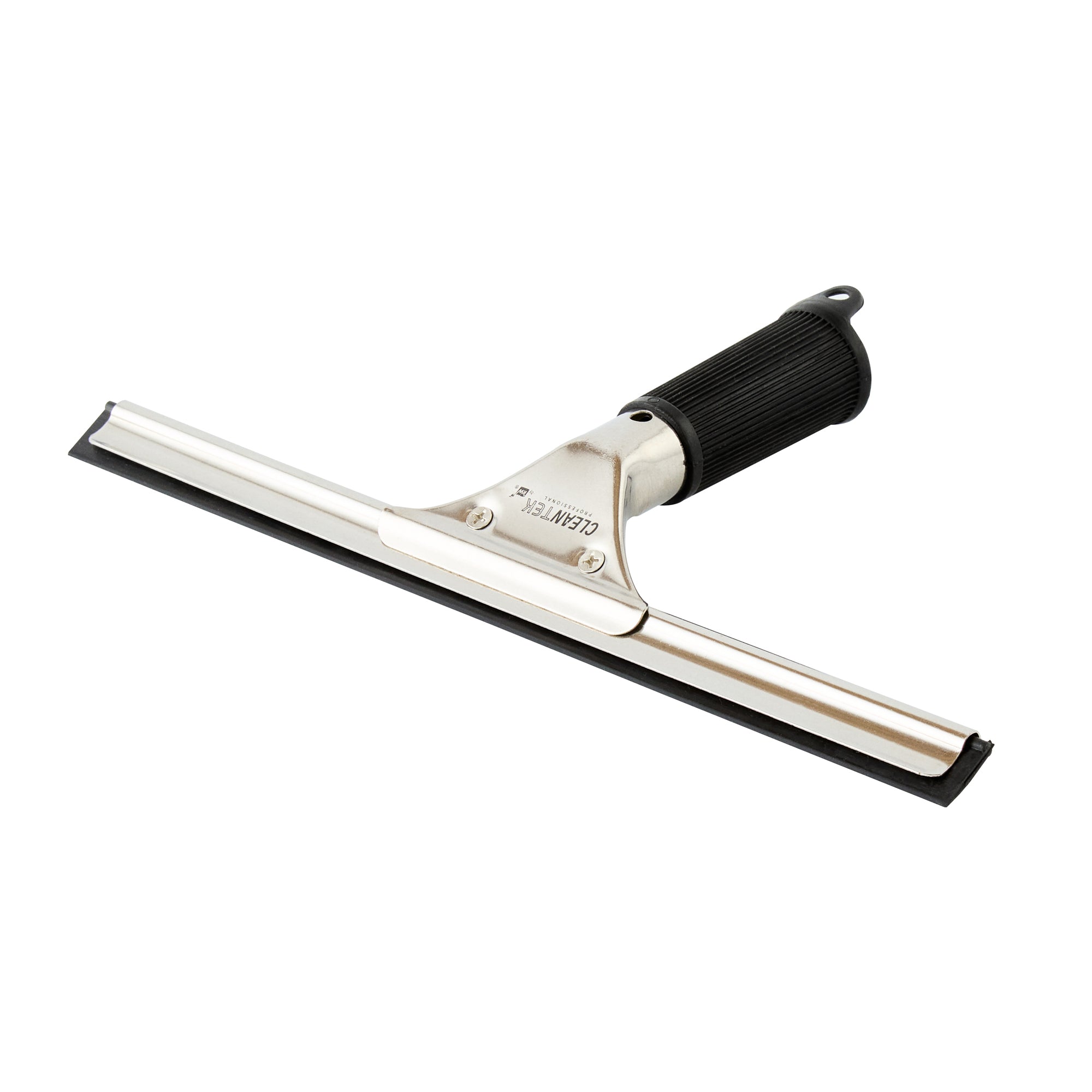 Clean Tek Professional Stainless Steel Window Squeegee - with Black Rubber Grip - 11 3/4" - 1 count box