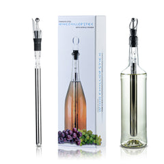 Bar Lux Stainless Steel Wine Chiller Stick / Pourer - with Aerator and Stopper - 12 3/4