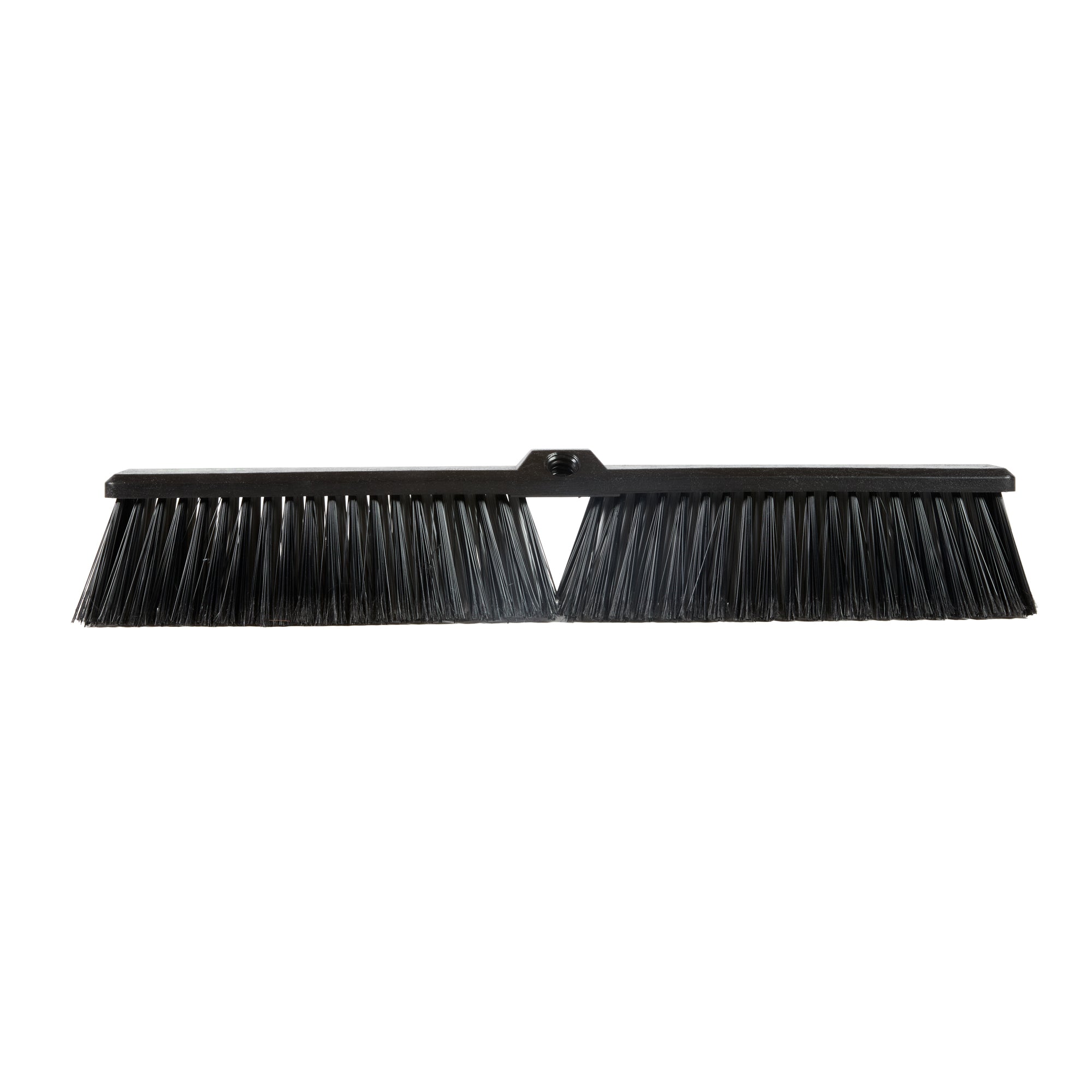 Clean Tek Professional 23 1/2" Black Plastic Push Broom Head - with Medium Flagged Bristles - 1 count box