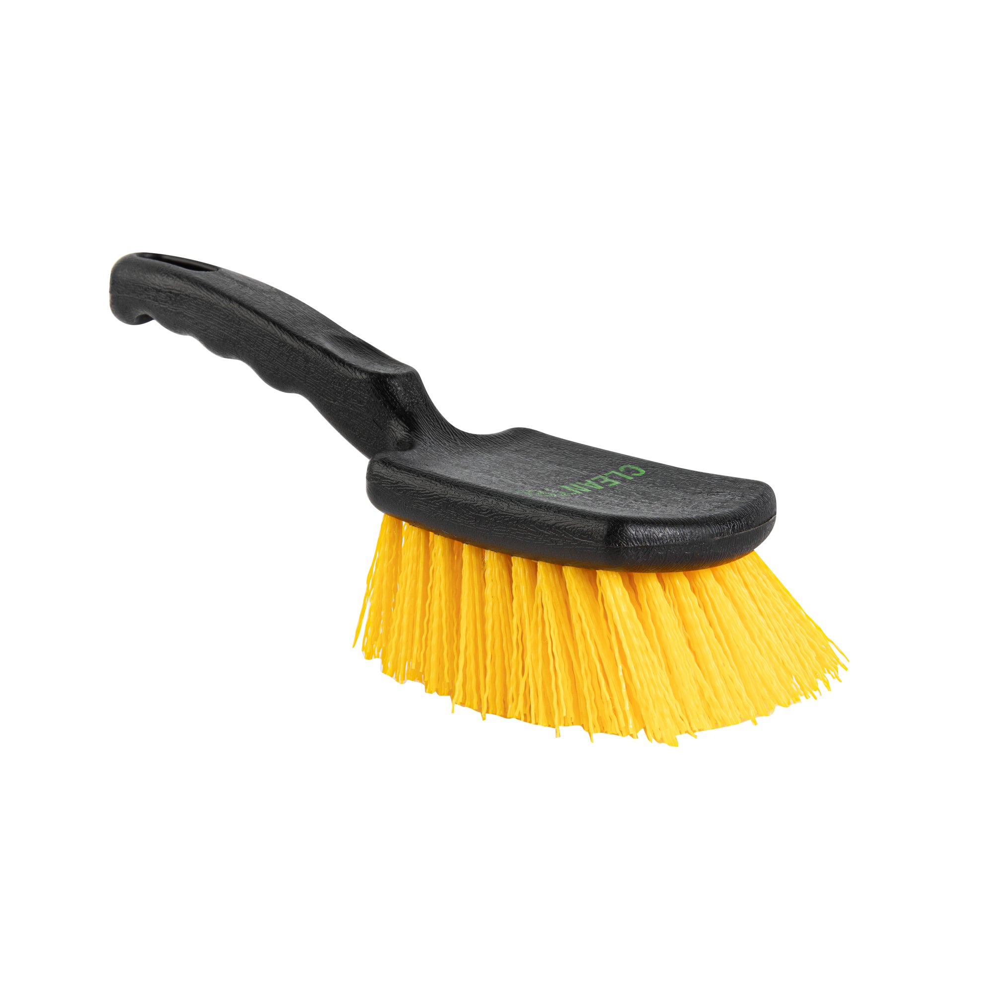 Clean Tek Professional 10 1/4" Black Plastic Utility Scrub Brush - with Yellow Bristles - 1 count box