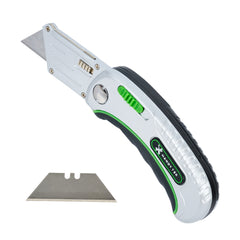 Handy Tek Silver Folding Utility Knife - Quick Change, Lock Back, Heavy Duty - 6 1/2