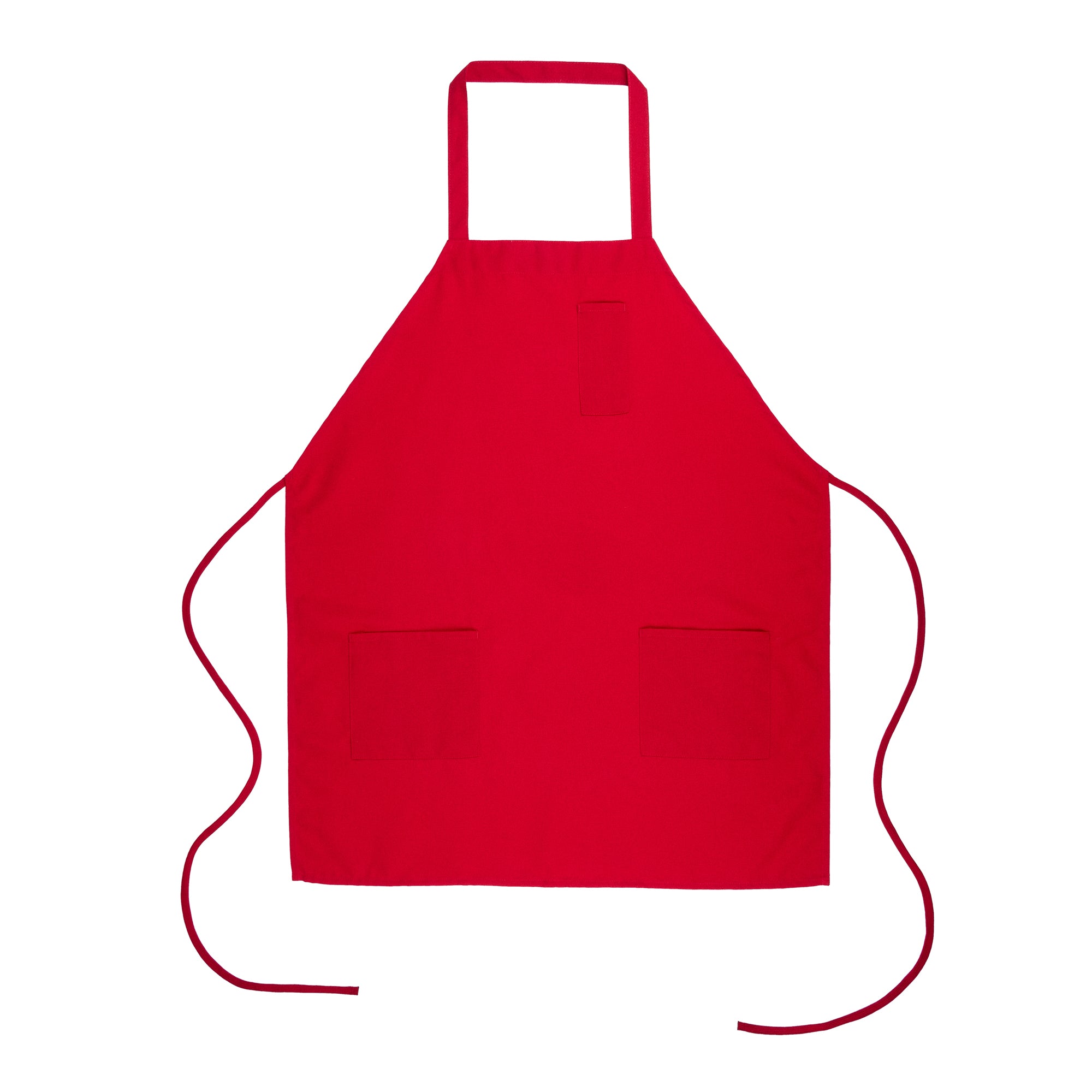 RW Base Red Standard Bib Apron - with 3 Pockets - 32 1/2'' x 27 1/2'' - 1 count box