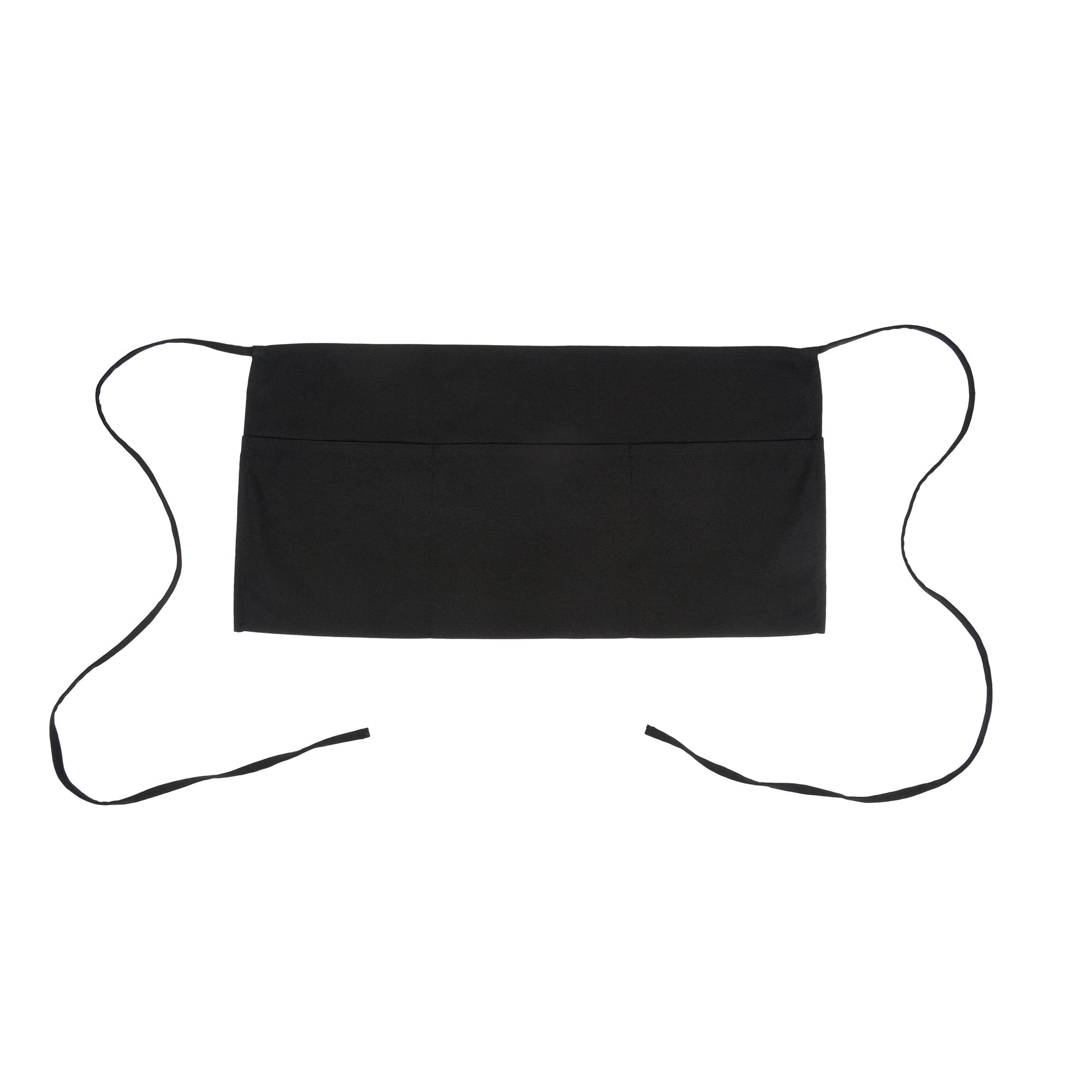 RW Base Black Standard Waist Apron - with 3 Pockets - 24" x 12" - 1 count box