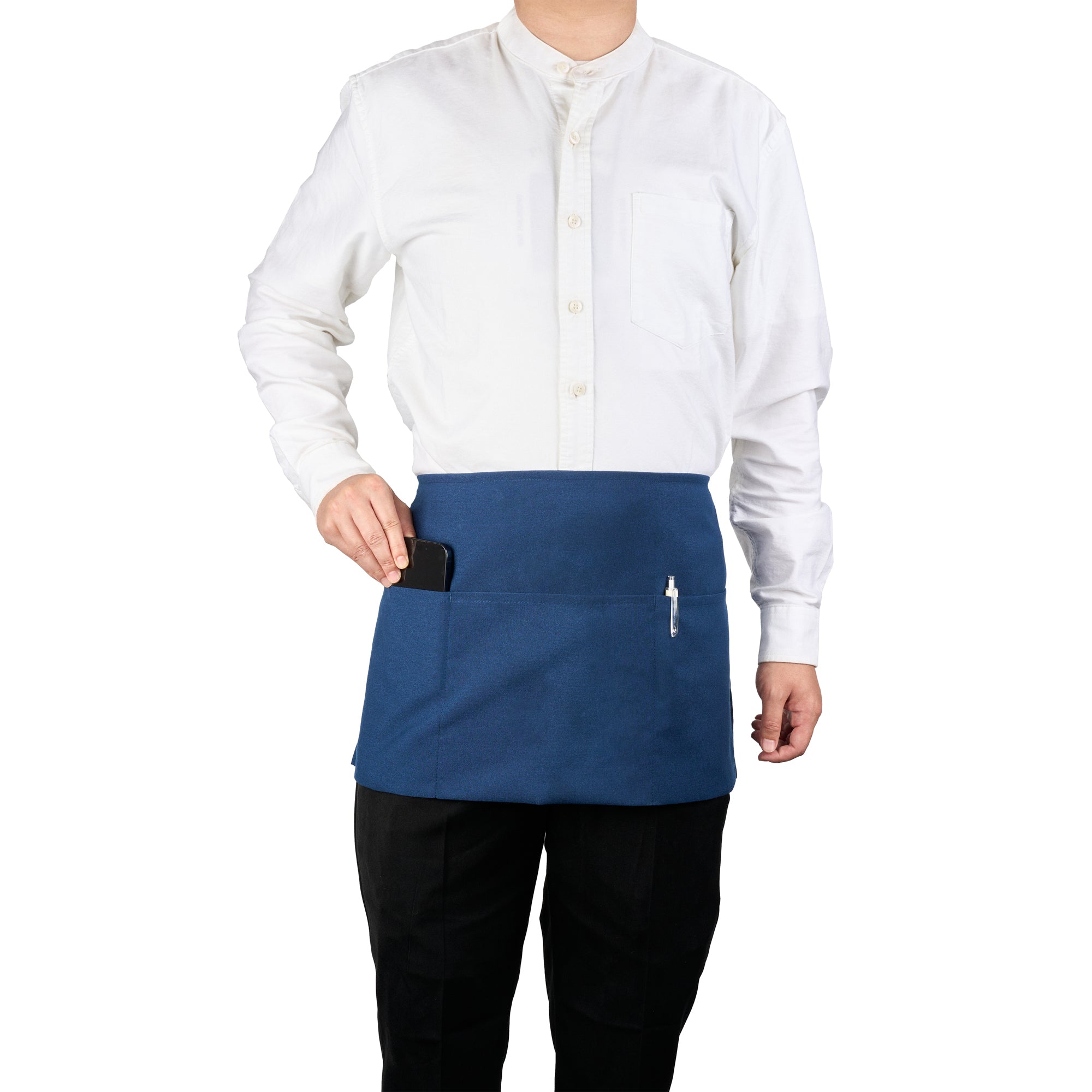 RW Base Blue Standard Waist Apron - with 3 Pockets - 24" x 12" - 1 count box