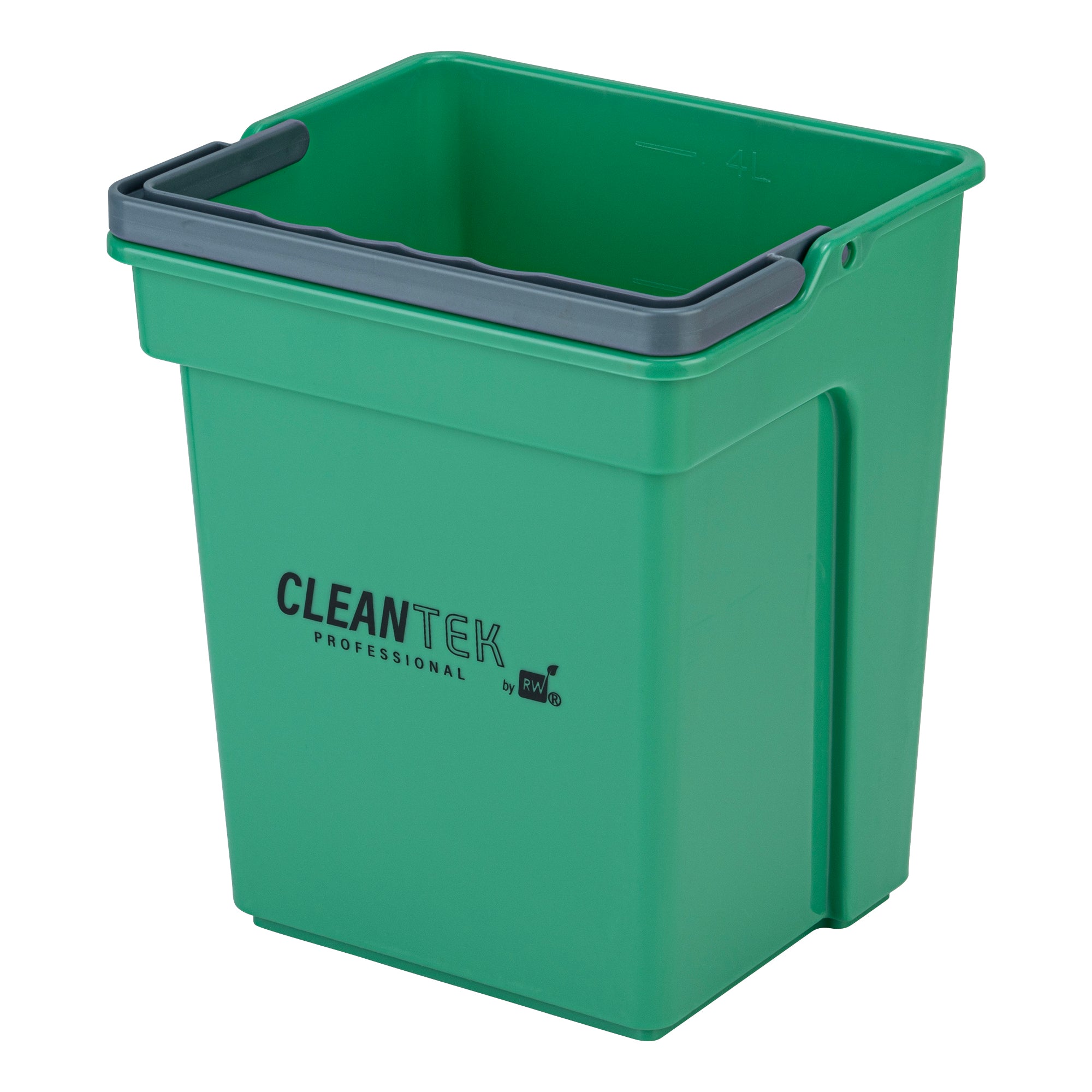 Clean Tek Professional 4 Qt Green Cleaning Bucket - 7" x 6 1/4" x 8 1/2" - 1 count box