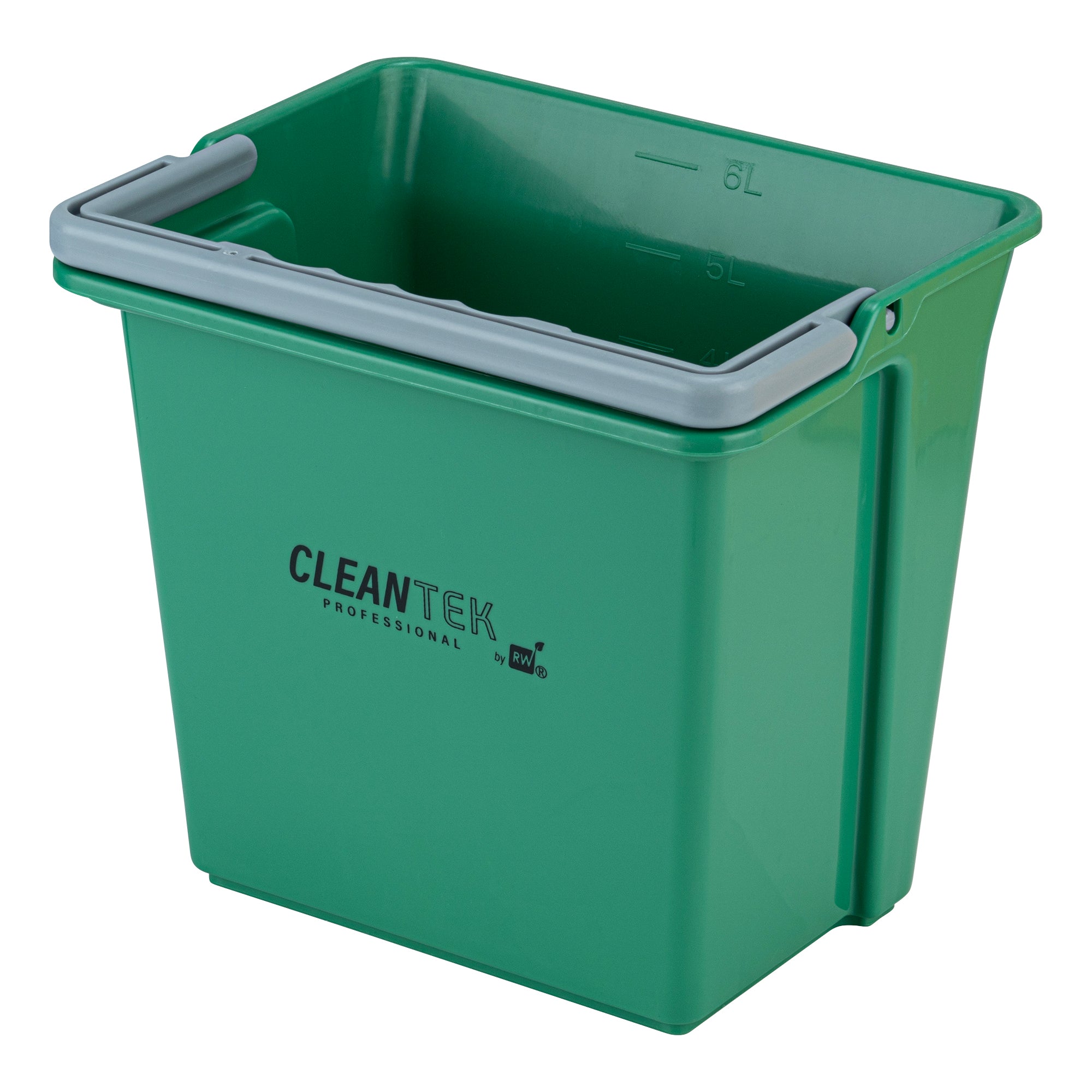 Clean Tek Professional 6 Qt Green Cleaning Bucket - 9 1/4" x 7" x 8 3/4" - 1 count box