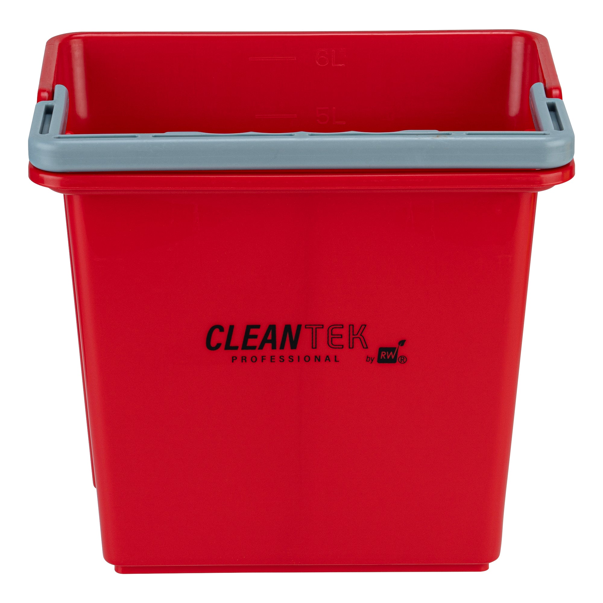 Clean Tek Professional 6 Qt Red Cleaning Bucket - 9 1/4" x 7" x 8 3/4" - 1 count box