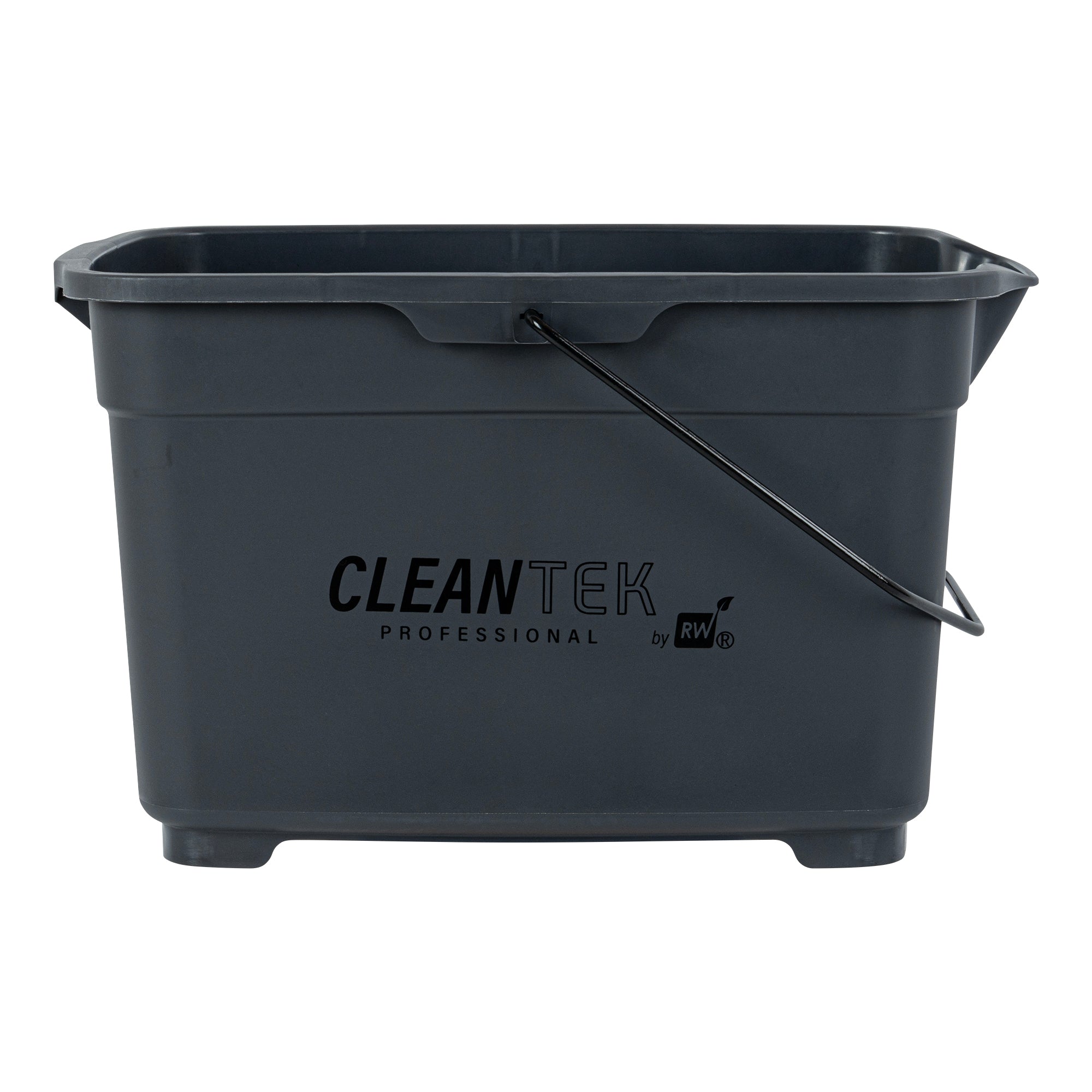 Clean Tek Professional 19 Qt Gray Divided Bucket / Caddy - 18" x 13" x 11" - 1 count box