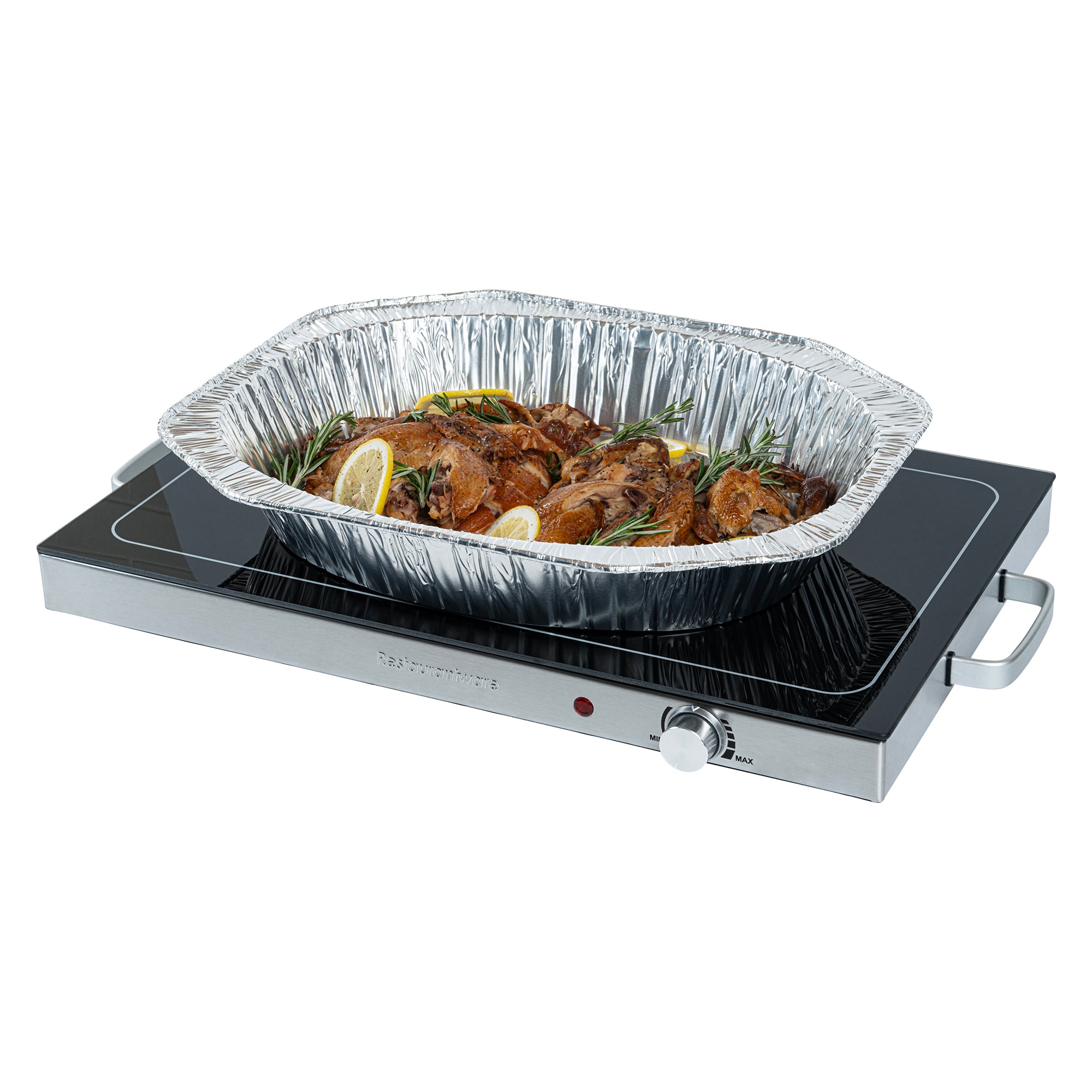 Kitchen Tek Stainless Steel Warming Tray - 120V, with Adjustable Temperature Control - 24 3/4" x 15" - 1 count box