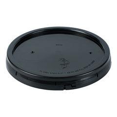 Clean Tek Professional Round Black Plastic Standard Lid - Fits 3.5 and 5 Gal Pail, with Tear Tab, Gasket - 1 count box